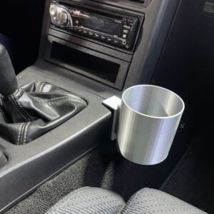 3D printed Mazda MX-5 Miata NA console cup holder system, printed part installed