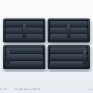 Render of the four-piece SC300 dash vent set: two centre registers above, driver and passenger side registers below, all with horizontal louvres.